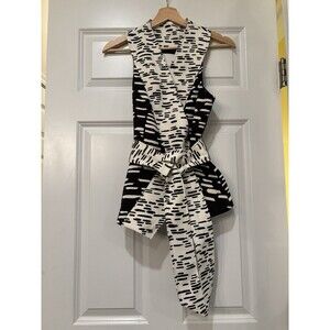 C/MEO Collective Anthropologie Belted Artsy Peplum Vest Top Size XS